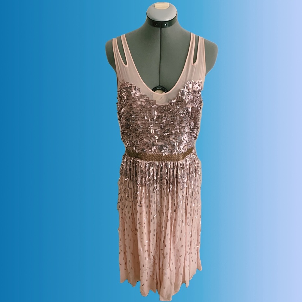 French Connection Petal Pink Sequin Cocktail Dress